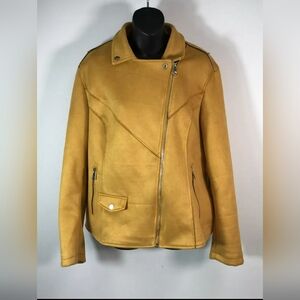 NEW BELLIVERA Designer Yellow Long Sleeve Zipper Coat/Jacket Women - Size XXL